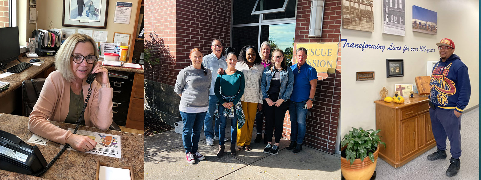 Staff picture outside the Christian Care building